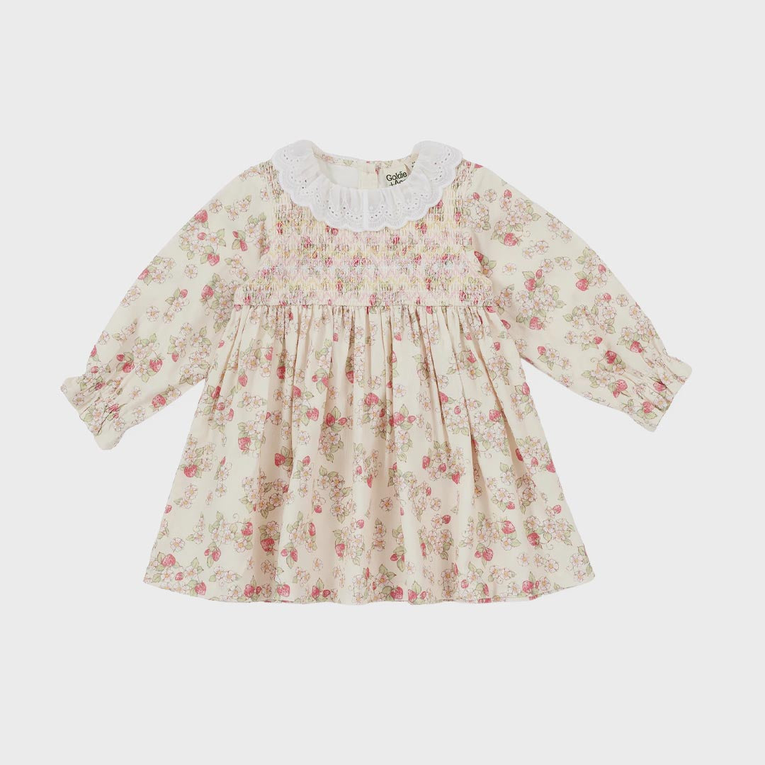 Strawberry Fields Smocked Dress | Cream