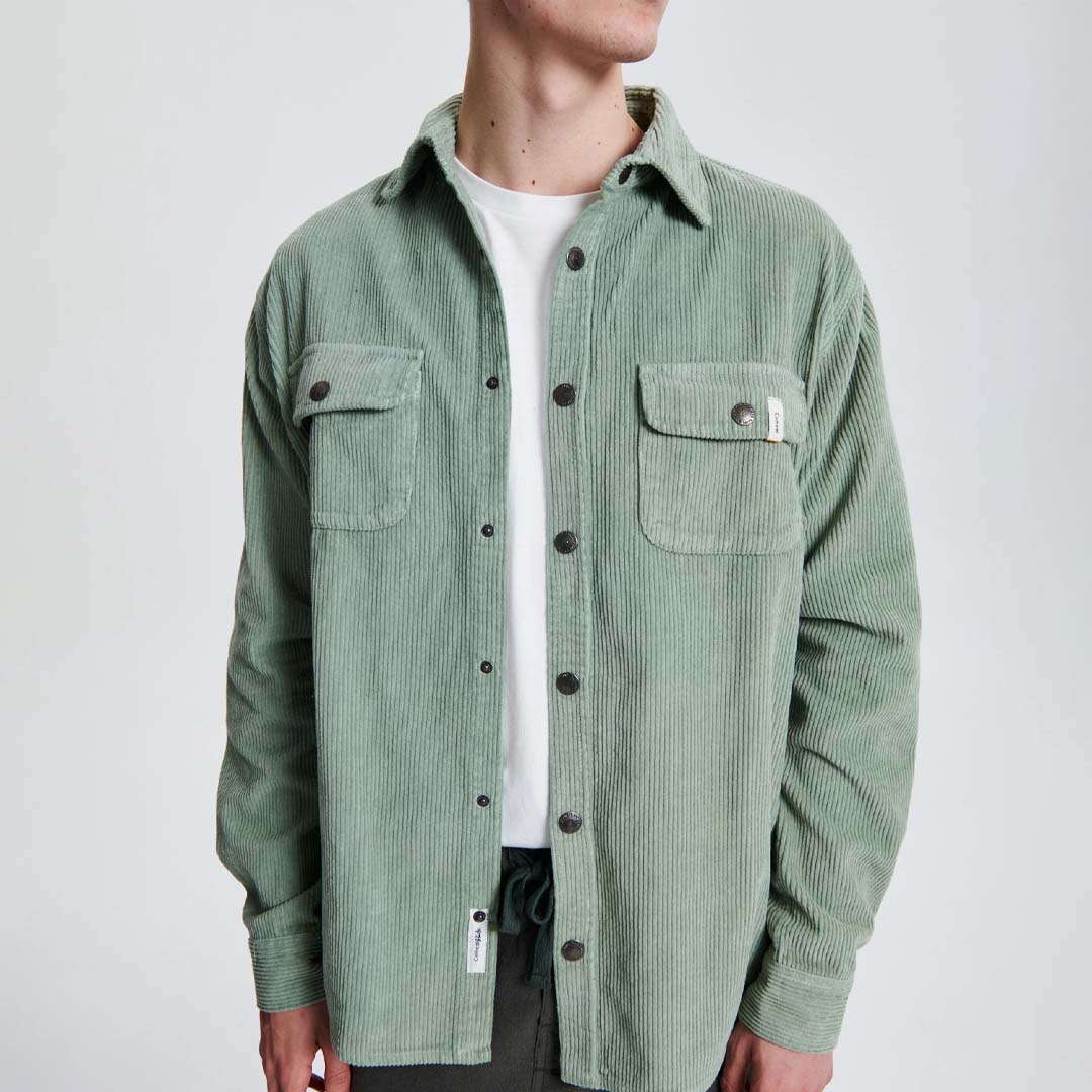 SURFACE CORD OVERSHIRT | SAGE