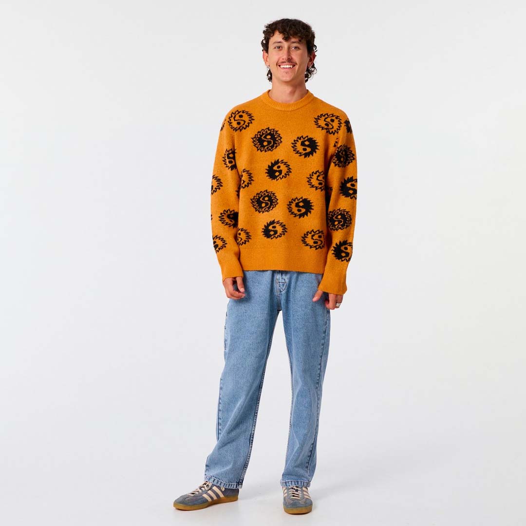 Ying Yang Crew Knit | Terracotta