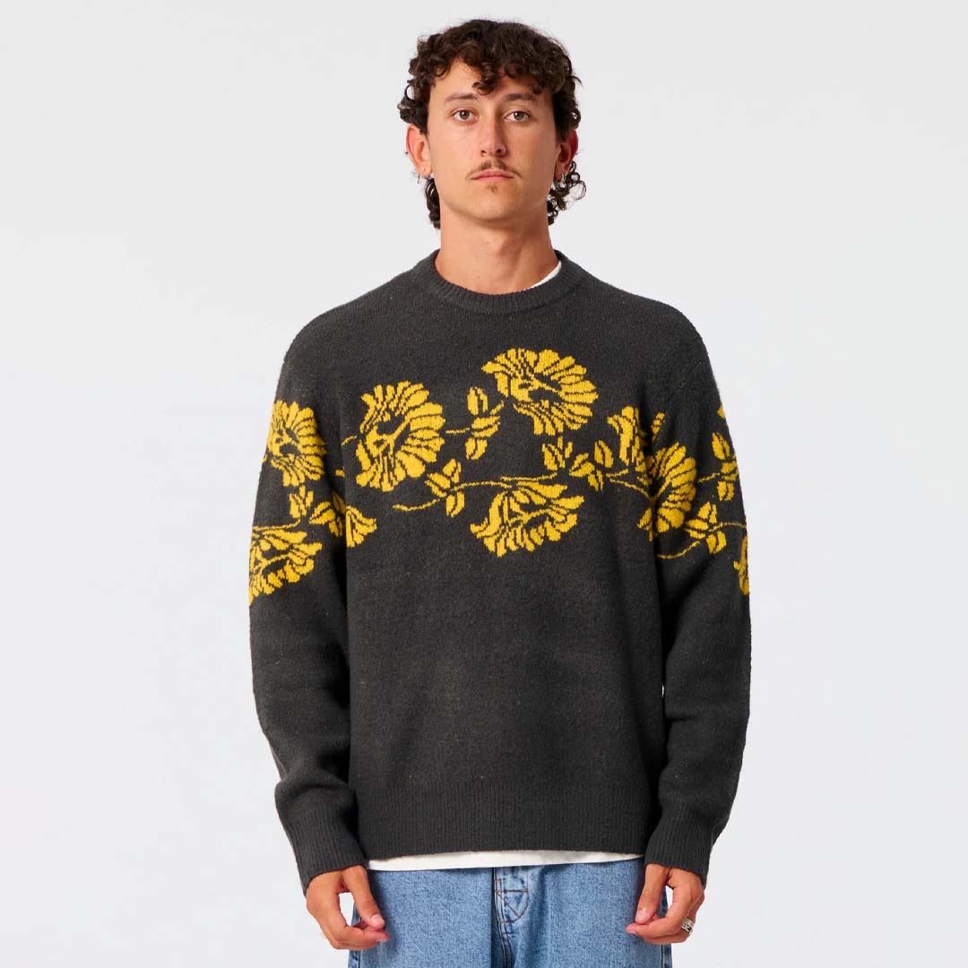 Peace Flower Crew Knit | Phantom