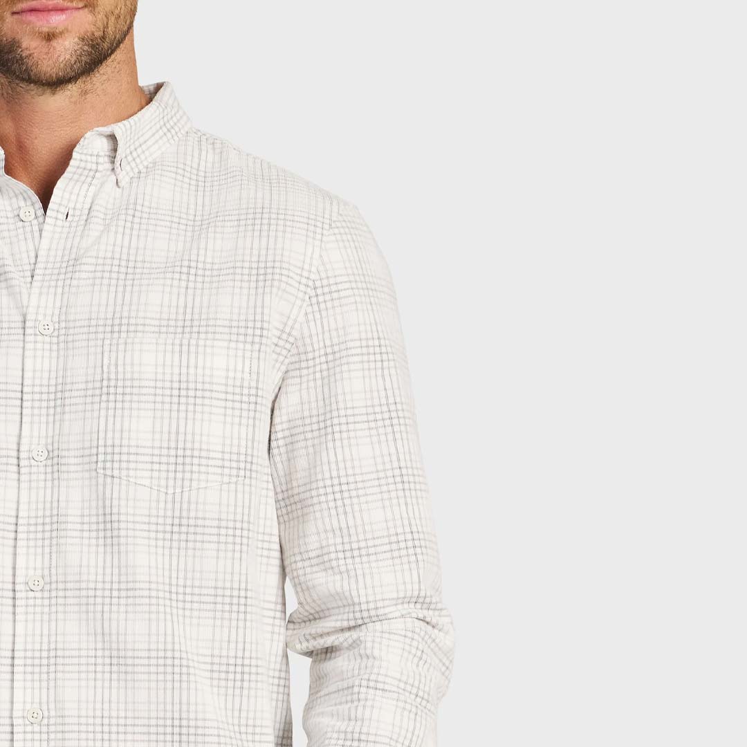 BOLTON CHECK CORD SHIRT | PEWTER GREY