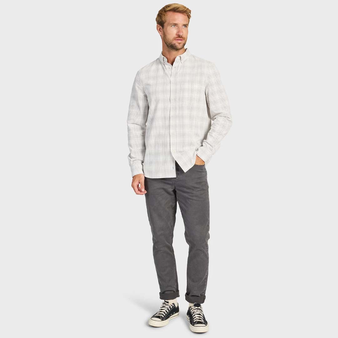 BOLTON CHECK CORD SHIRT | PEWTER GREY