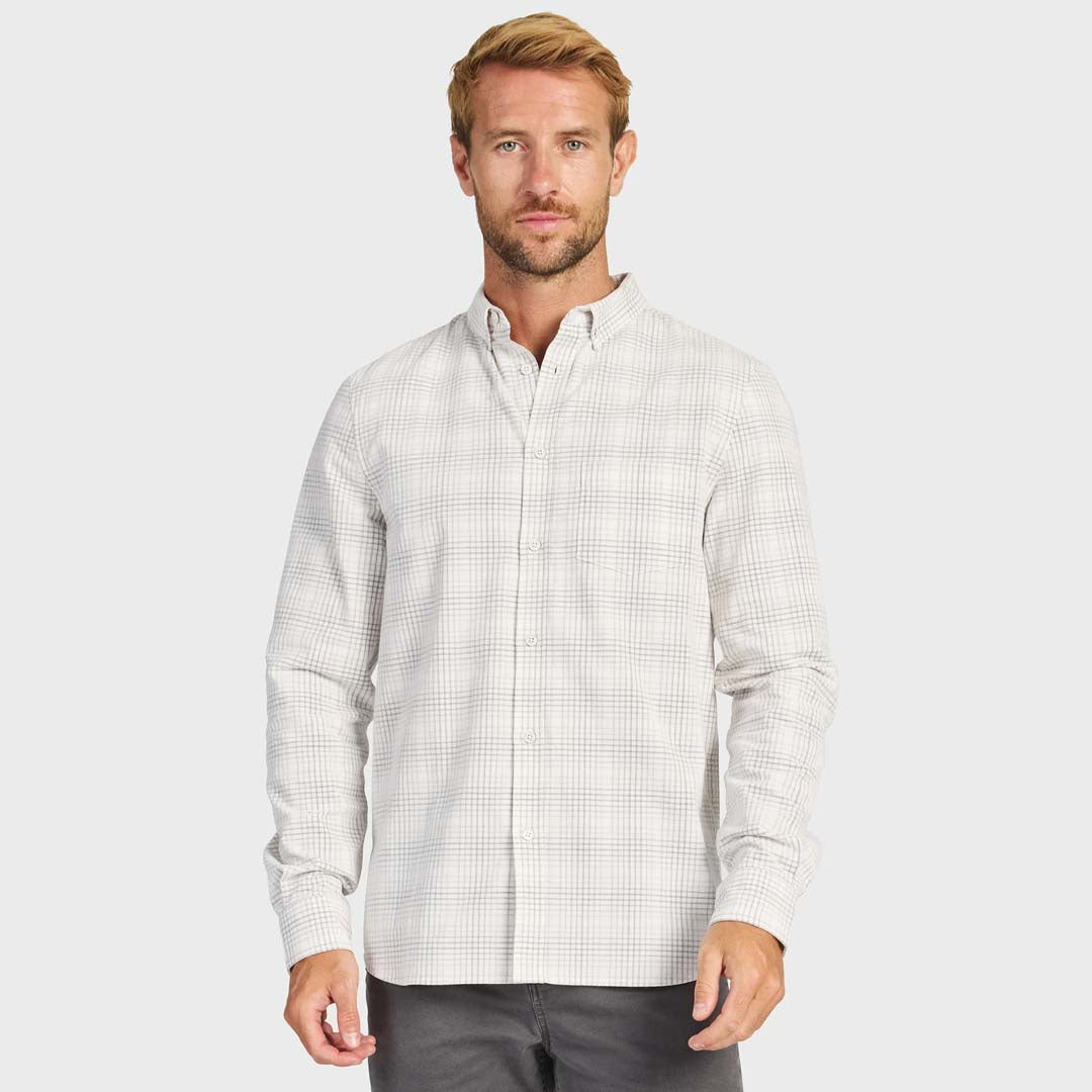 BOLTON CHECK CORD SHIRT | PEWTER GREY