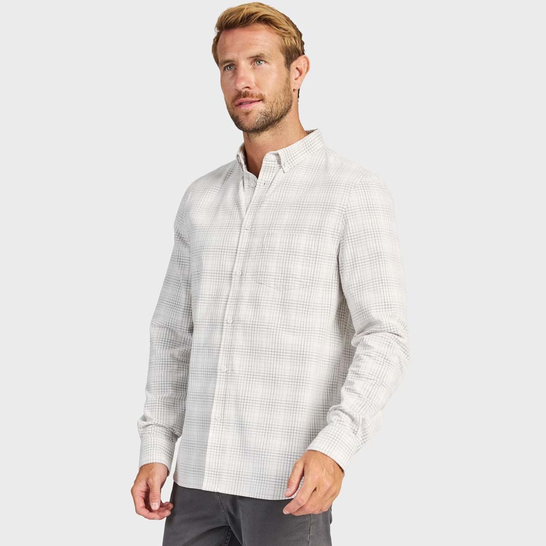 BOLTON CHECK CORD SHIRT | PEWTER GREY