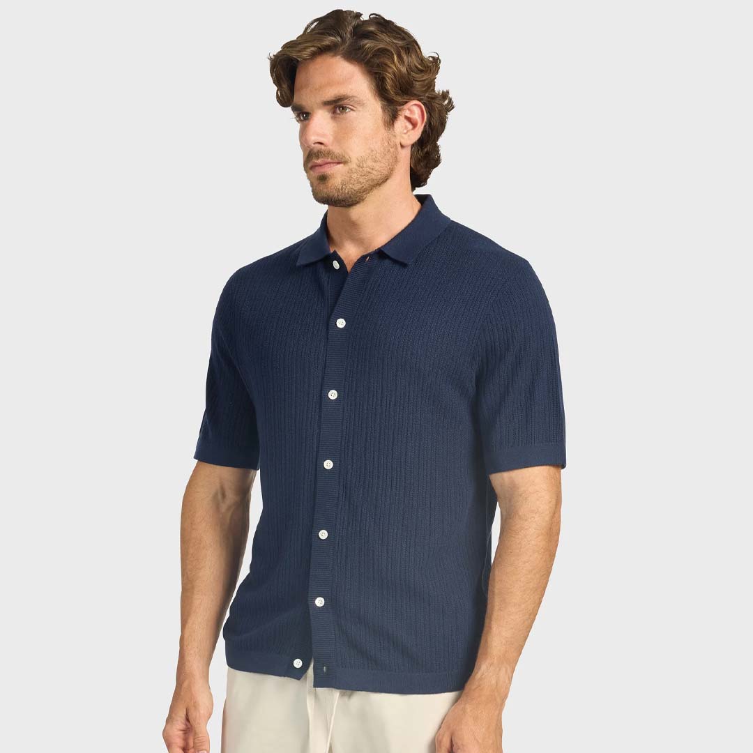 DAVIE KNIT SHORT SLEEVE | NAVY