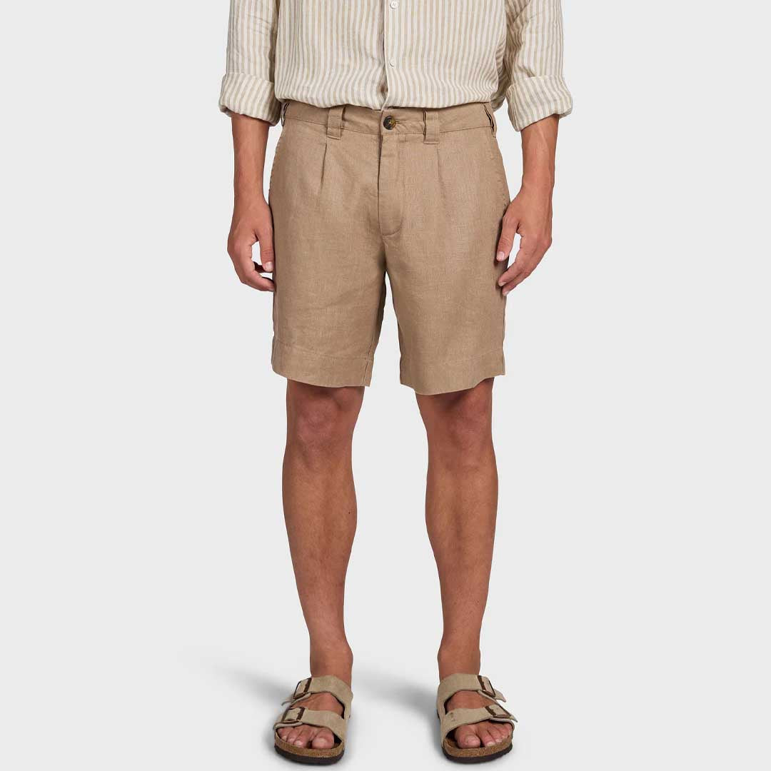 Dean Linen Short | Warm Taupe