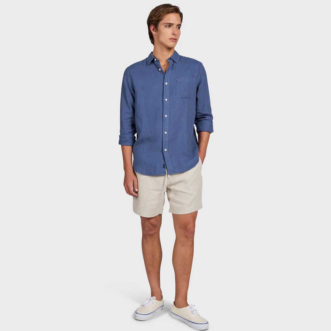 Hampton Linen Shirt  | Petrol Blue