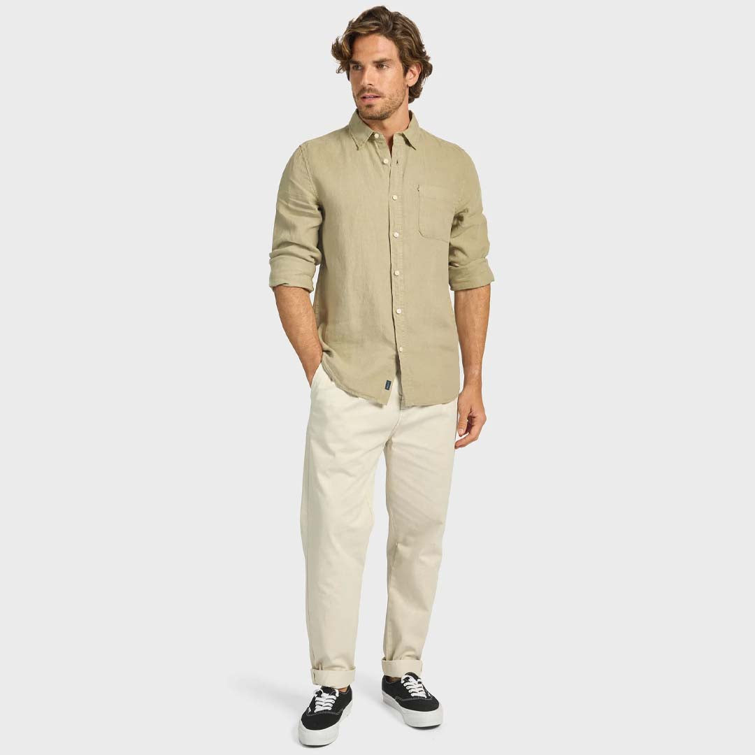 HAMPTON LINEN SHIRT | ALOE GREEN