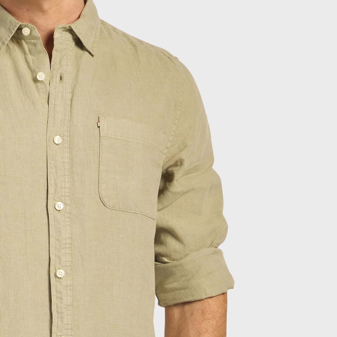 HAMPTON LINEN SHIRT | ALOE GREEN