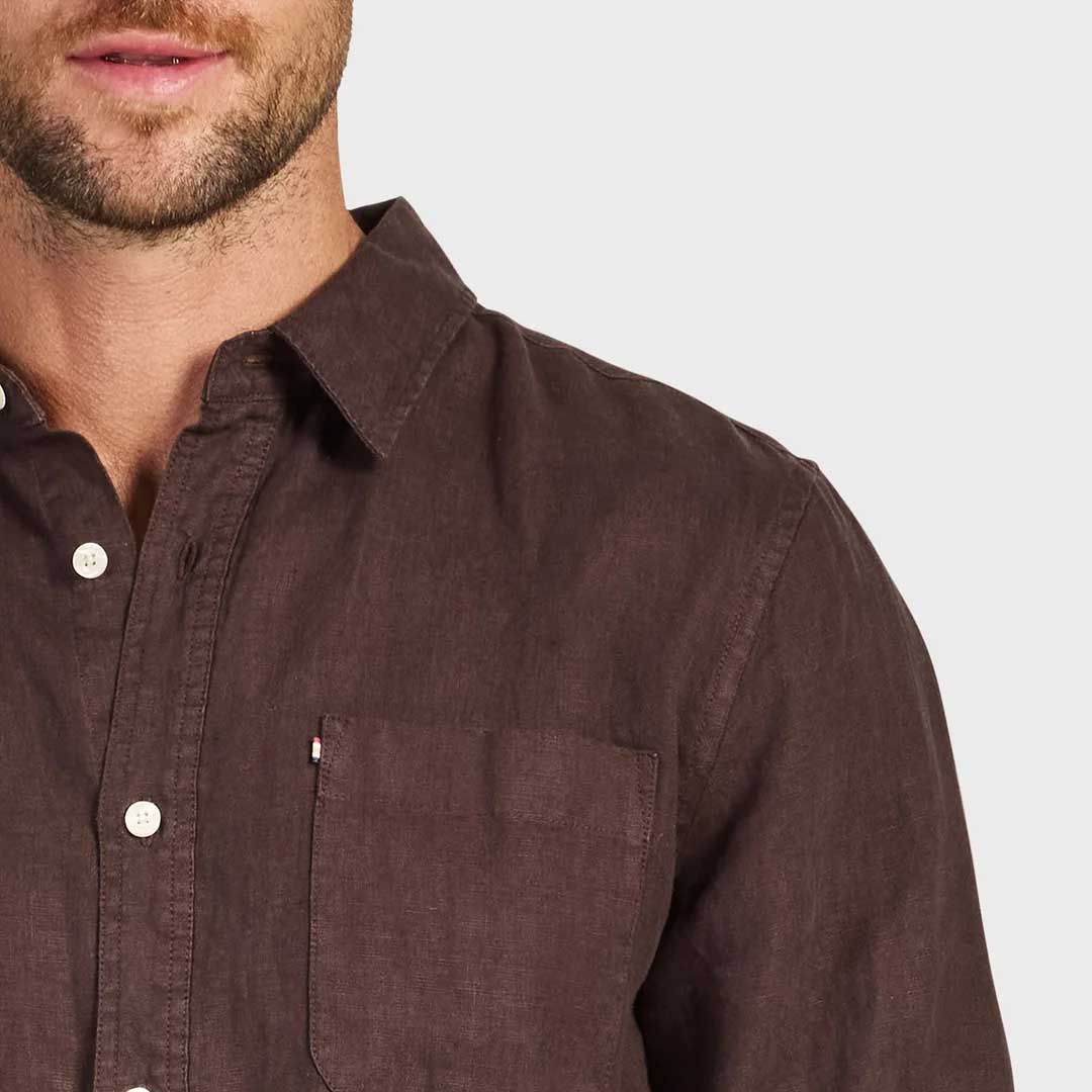 Hampton Linen Shirt | Coffee Bean