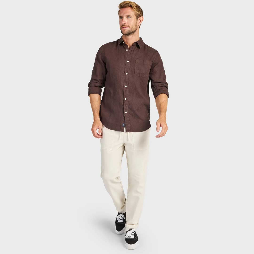 Hampton Linen Shirt | Coffee Bean