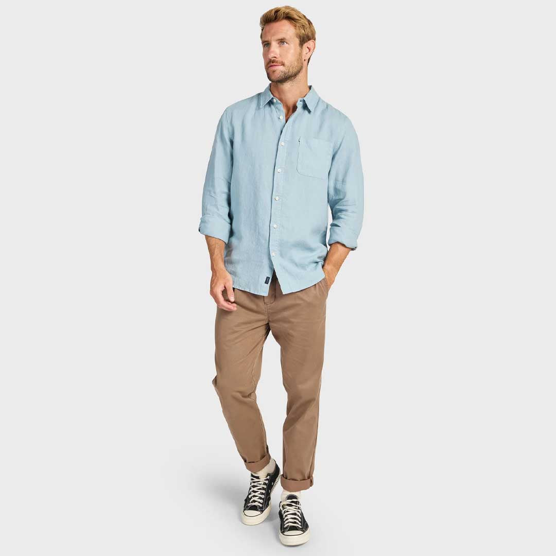 Hampton Linen Shirt | Stone Blue