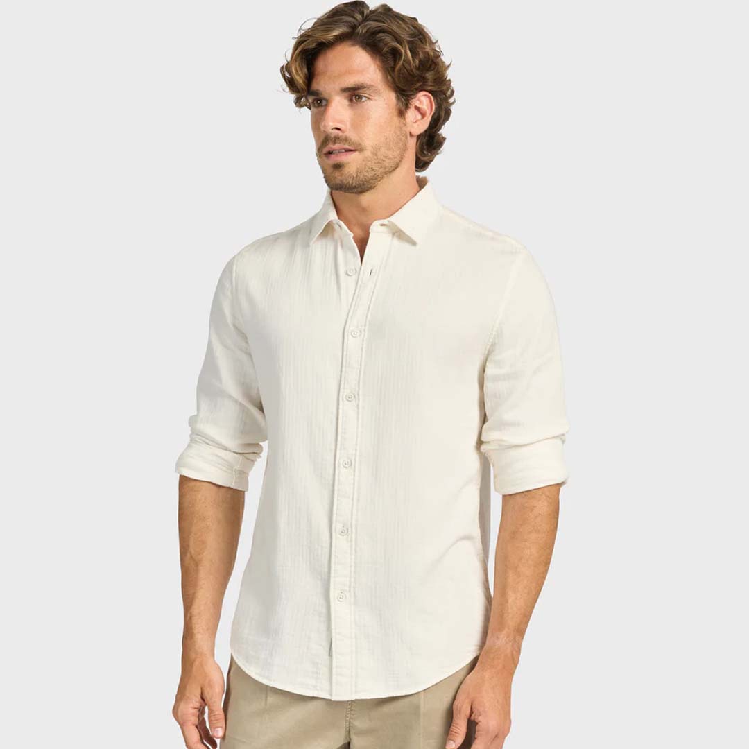 HARRY DOUBLE CLOTH SHIRT |  WHITE