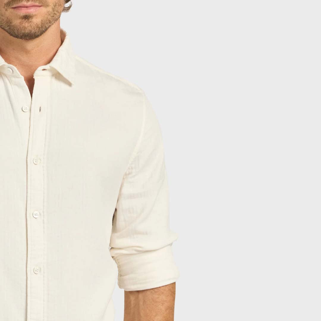 HARRY DOUBLE CLOTH SHIRT |  WHITE