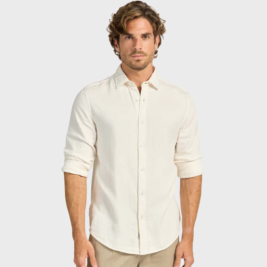 HARRY DOUBLE CLOTH SHIRT |  WHITE