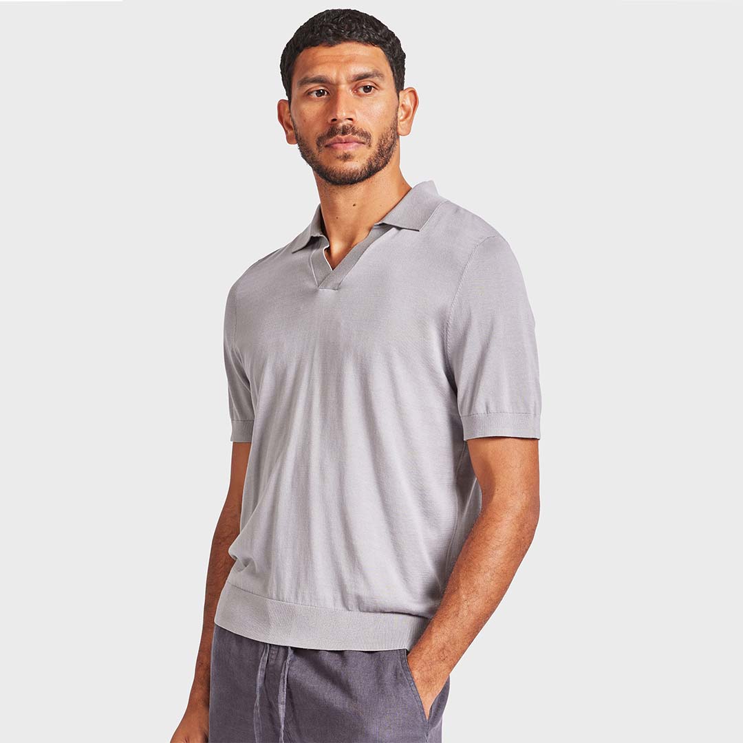 IRVINE KNIT POLO | SMOKE GREY