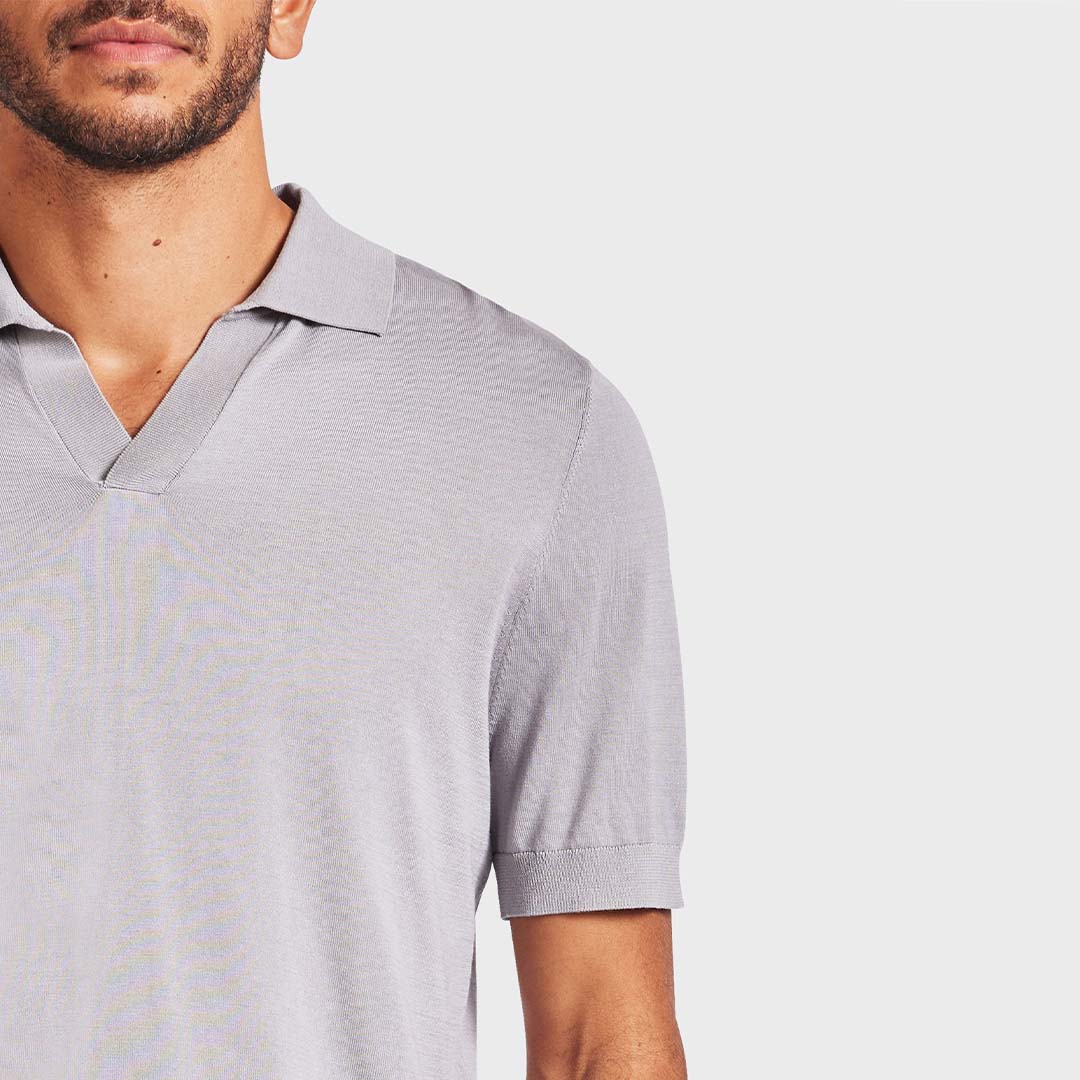 IRVINE KNIT POLO | SMOKE GREY