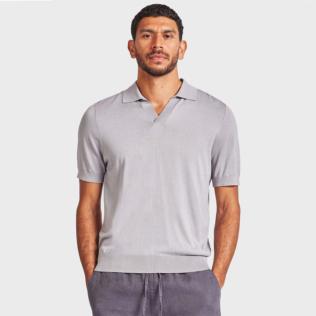 IRVINE KNIT POLO | SMOKE GREY