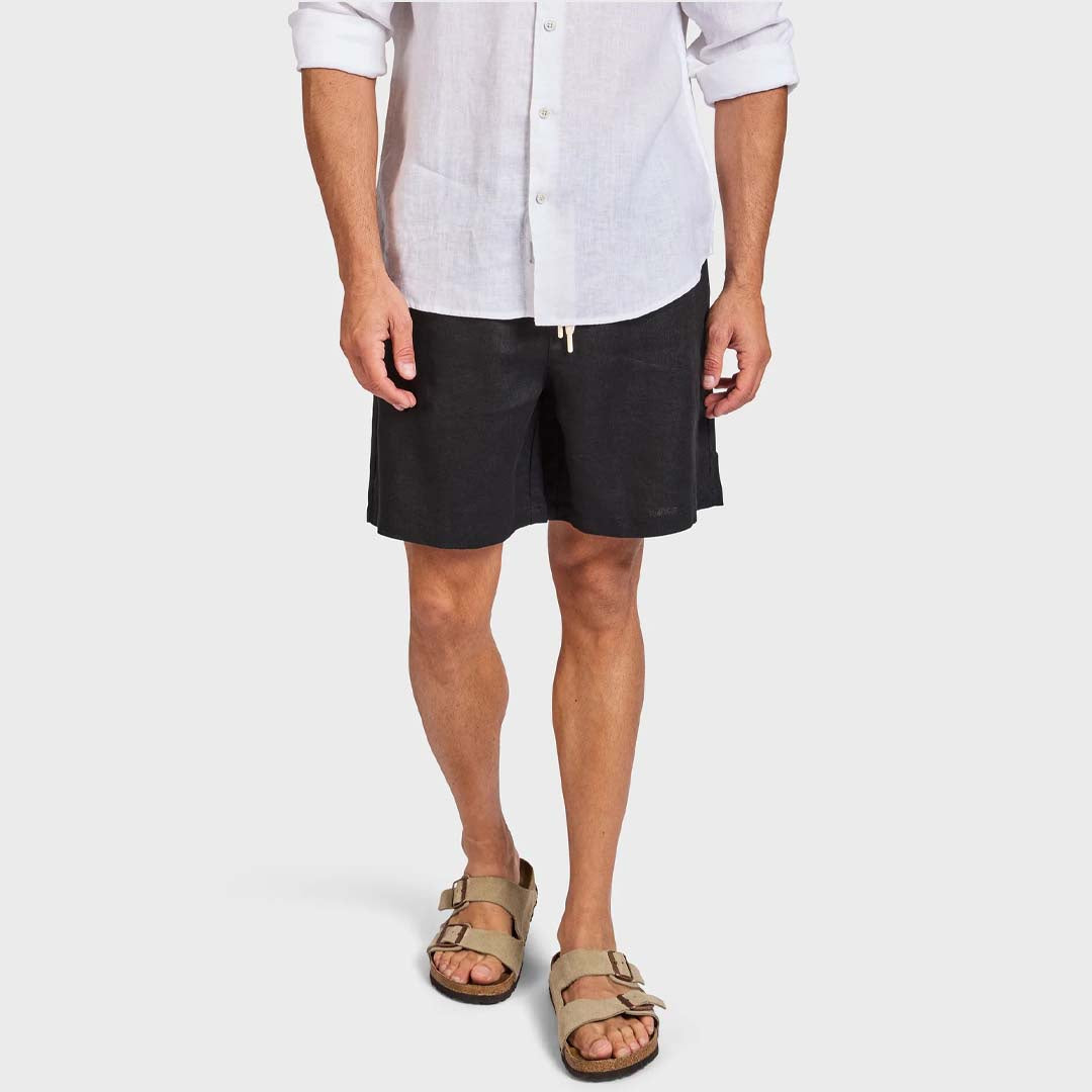 JEFF LINEN SHORT | BLACK