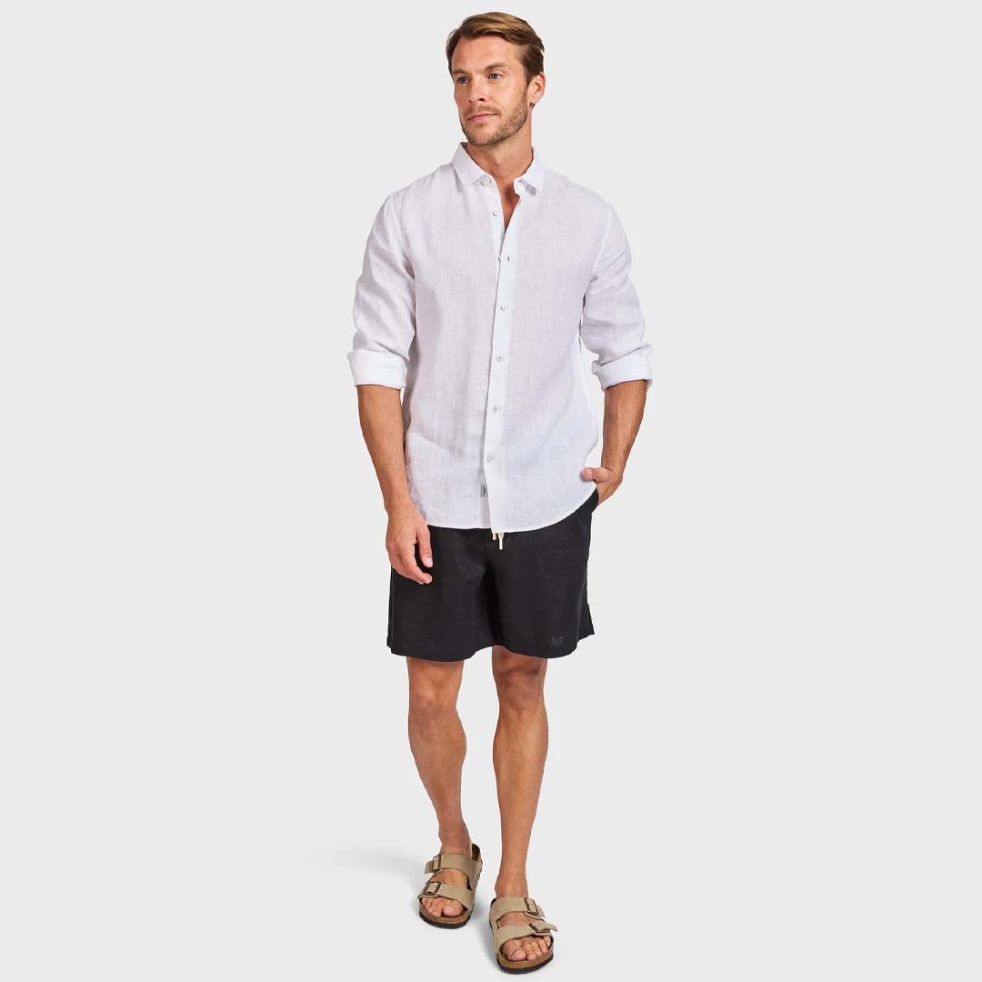 JEFF LINEN SHORT | BLACK