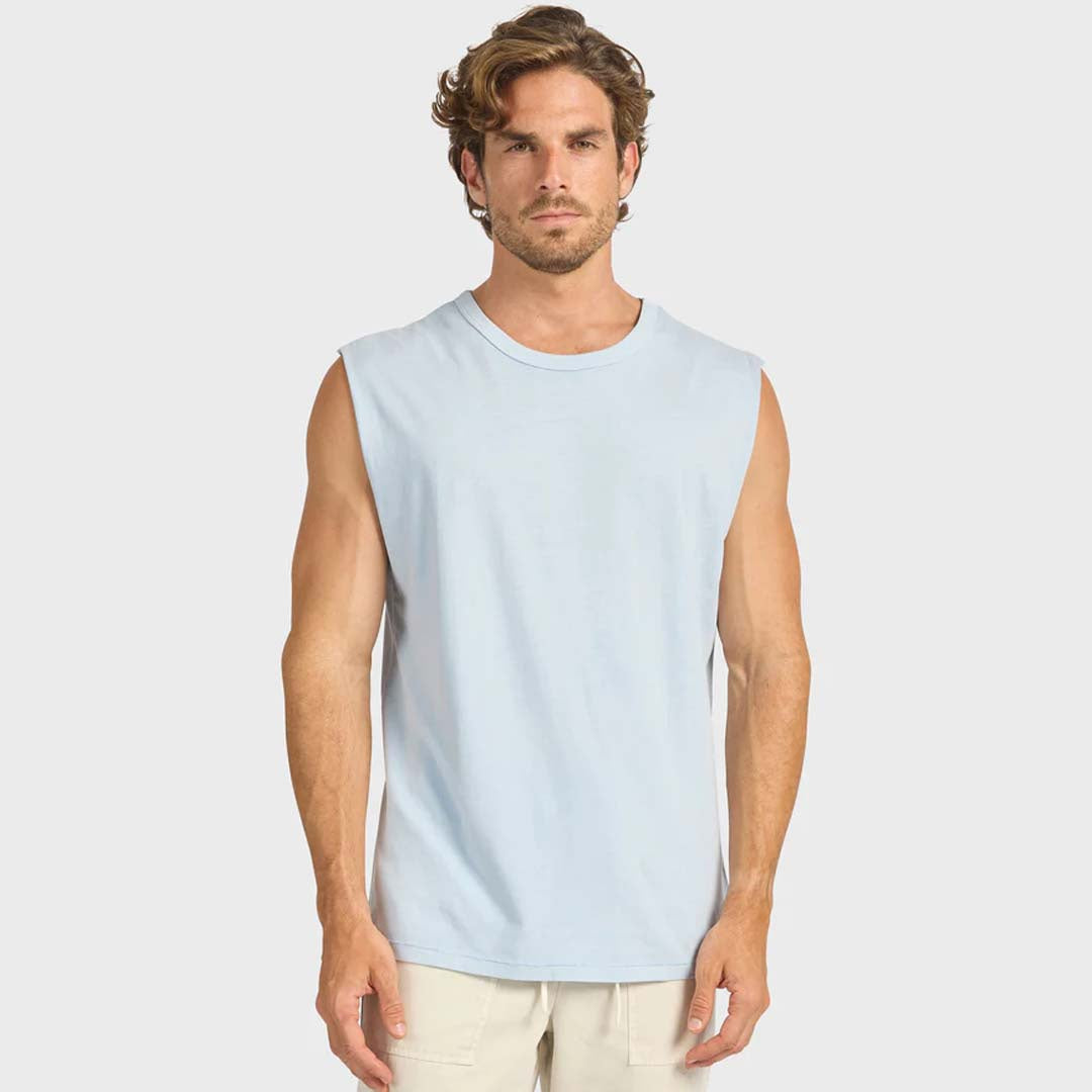 JIMMY MUSCLE TEE | BLEACH BLUE