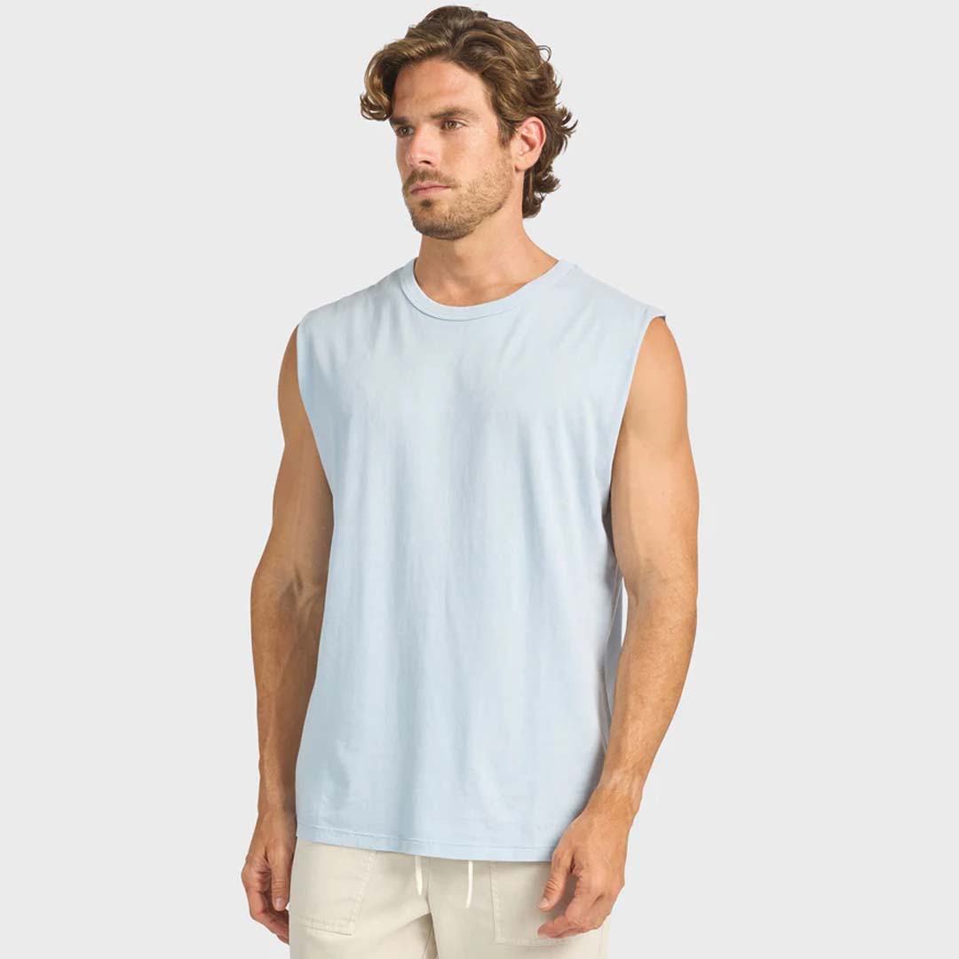 JIMMY MUSCLE TEE | BLEACH BLUE