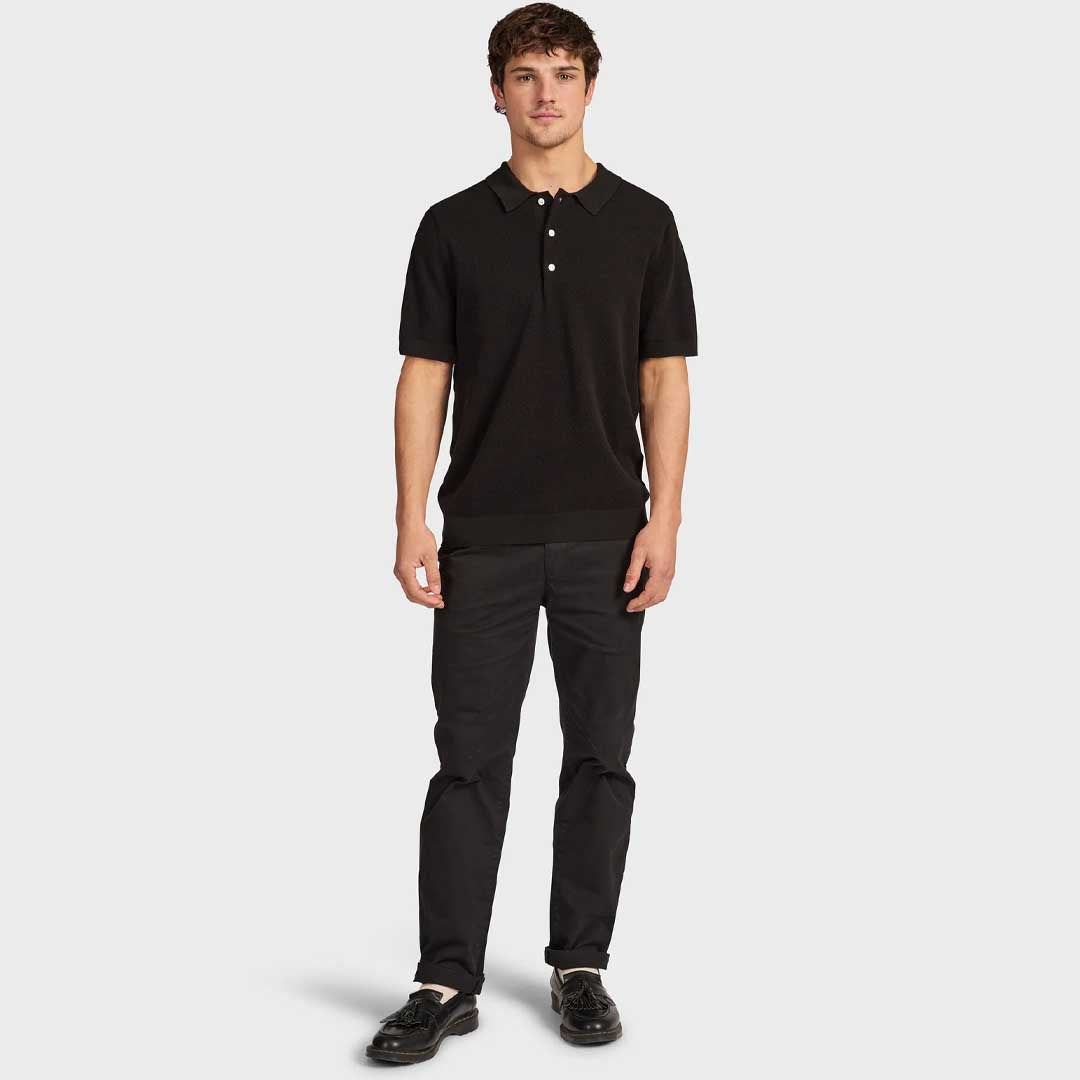 Riley Knit Polo | Black