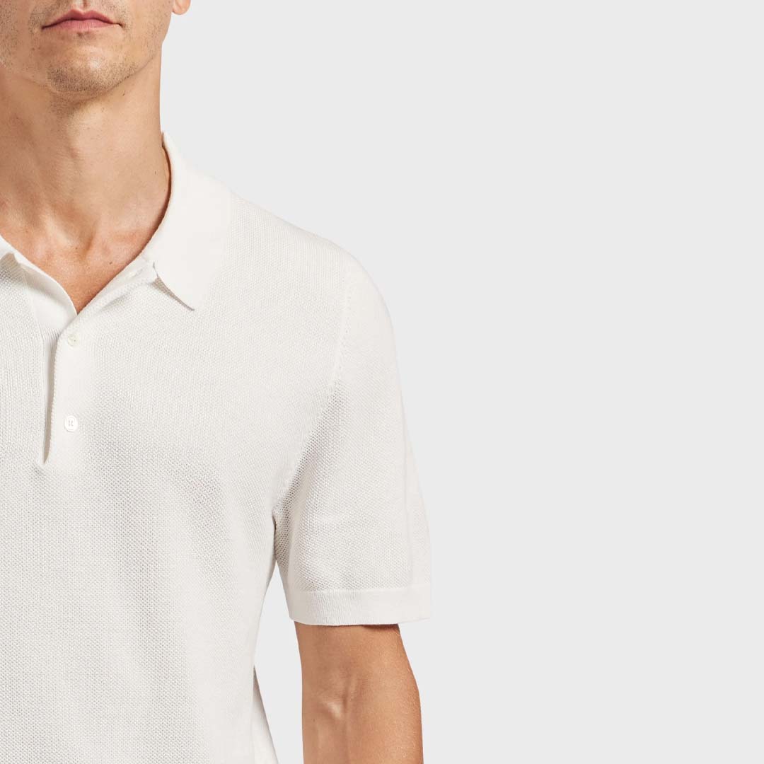 RILEY KNIT POLO | OFF WHITE