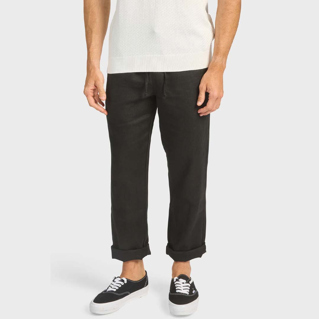 RIVIERA LINEN PANT | BLACK