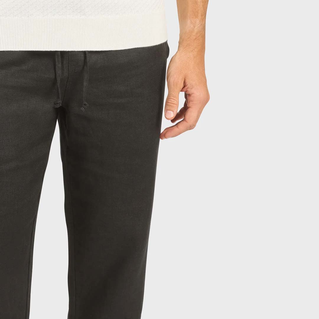 RIVIERA LINEN PANT | BLACK