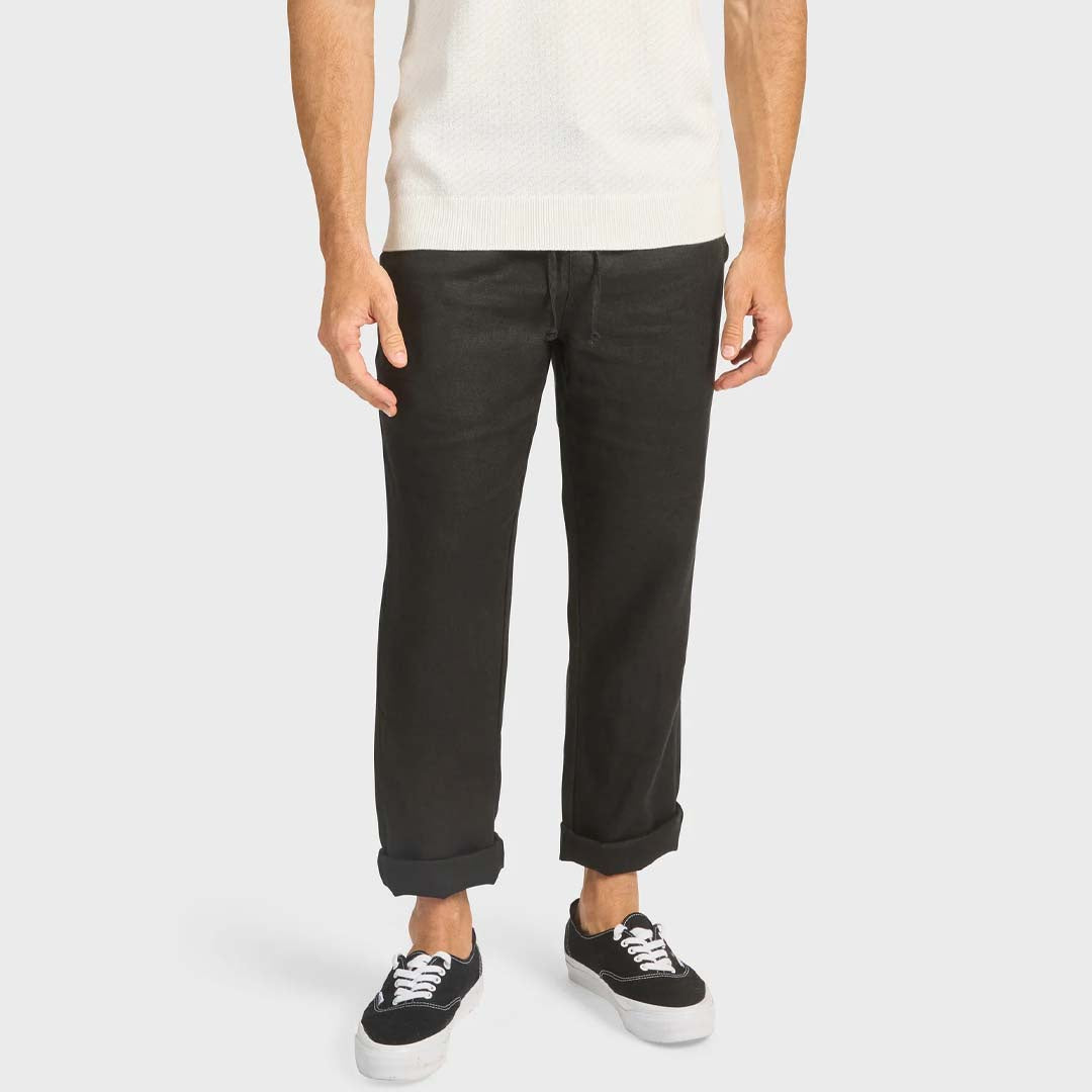 RIVIERA LINEN PANT | BLACK