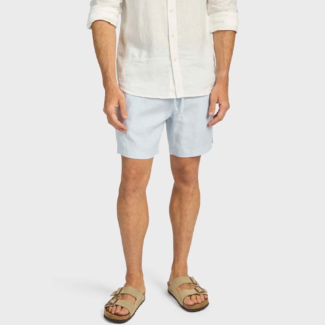 RIVIERA LINEN SHORT | BLEACH BLUE