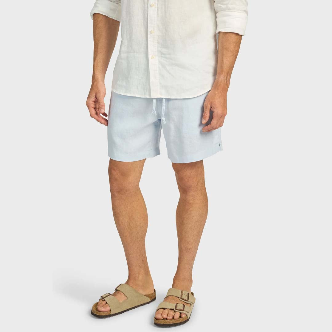 RIVIERA LINEN SHORT | BLEACH BLUE