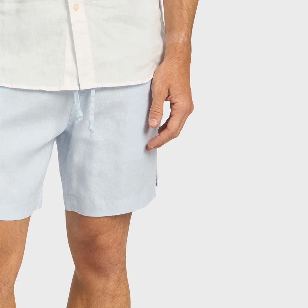 RIVIERA LINEN SHORT | BLEACH BLUE