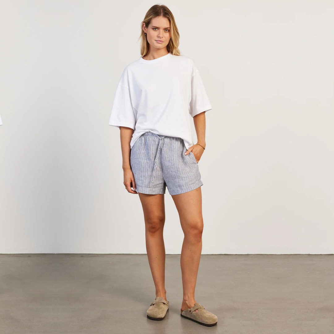 RORY LINEN SHORT | NAVY