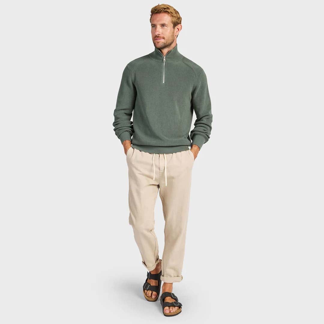 Oliver 1/4 Zip Knit | Cypress Green