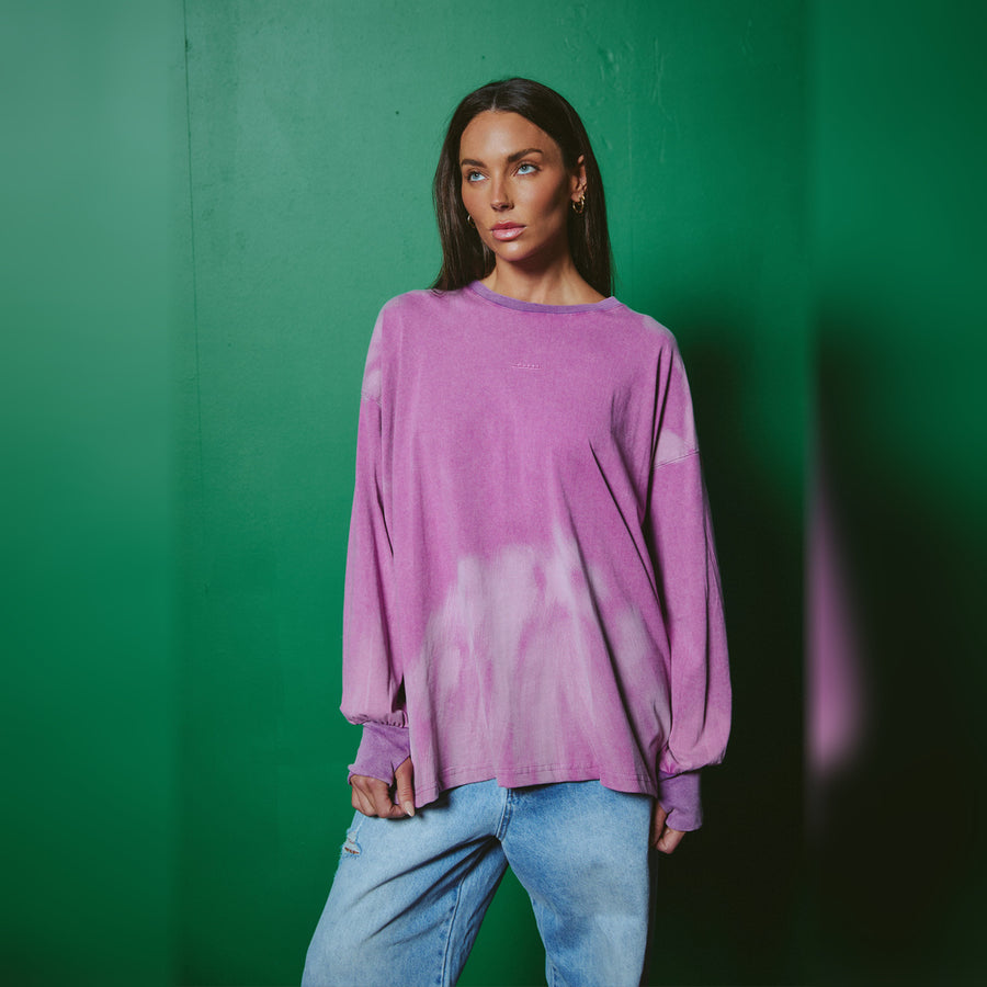 The Baby Got Back Long Sleeve Tee in Violet — image 1