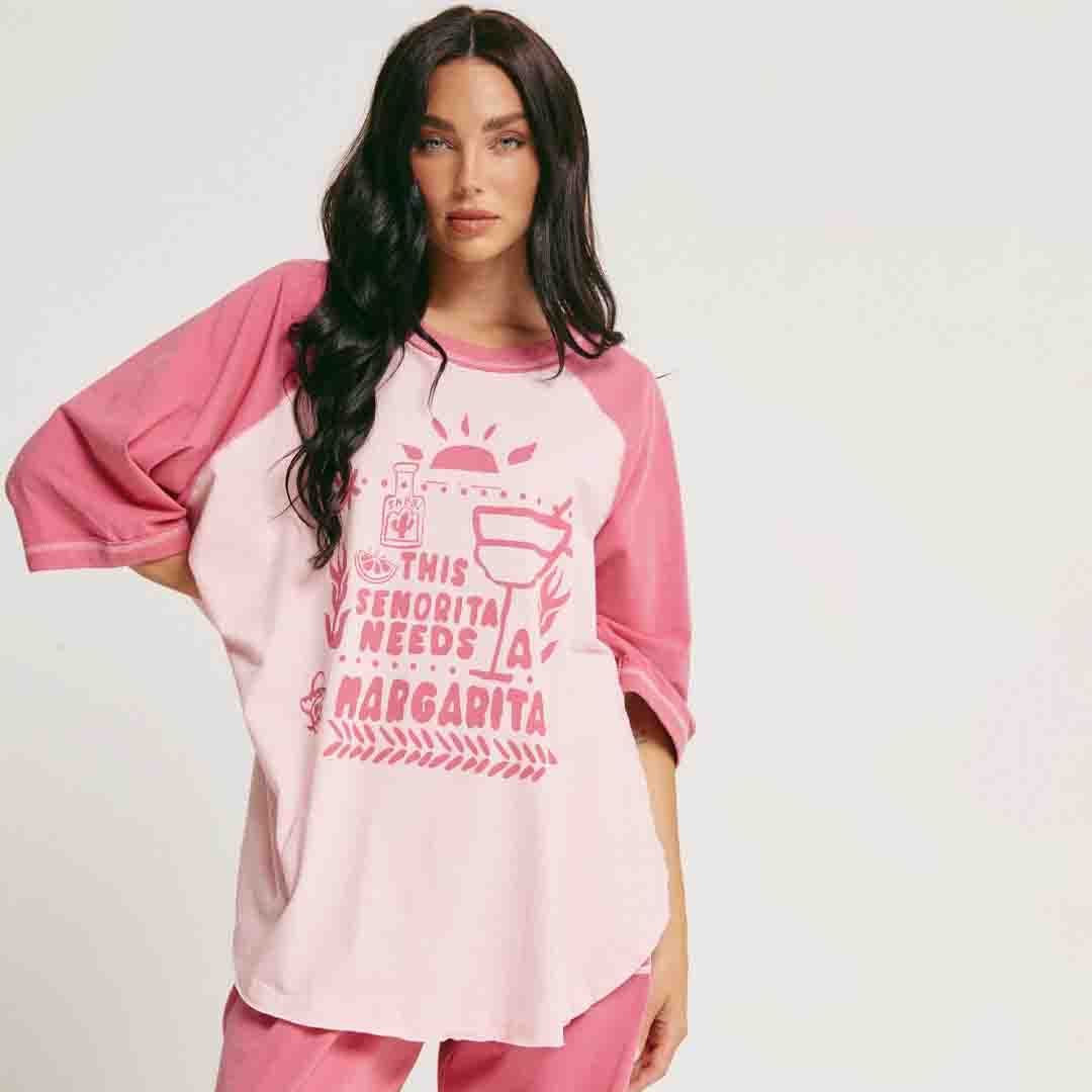 The Margie Raglan Tee | Pink