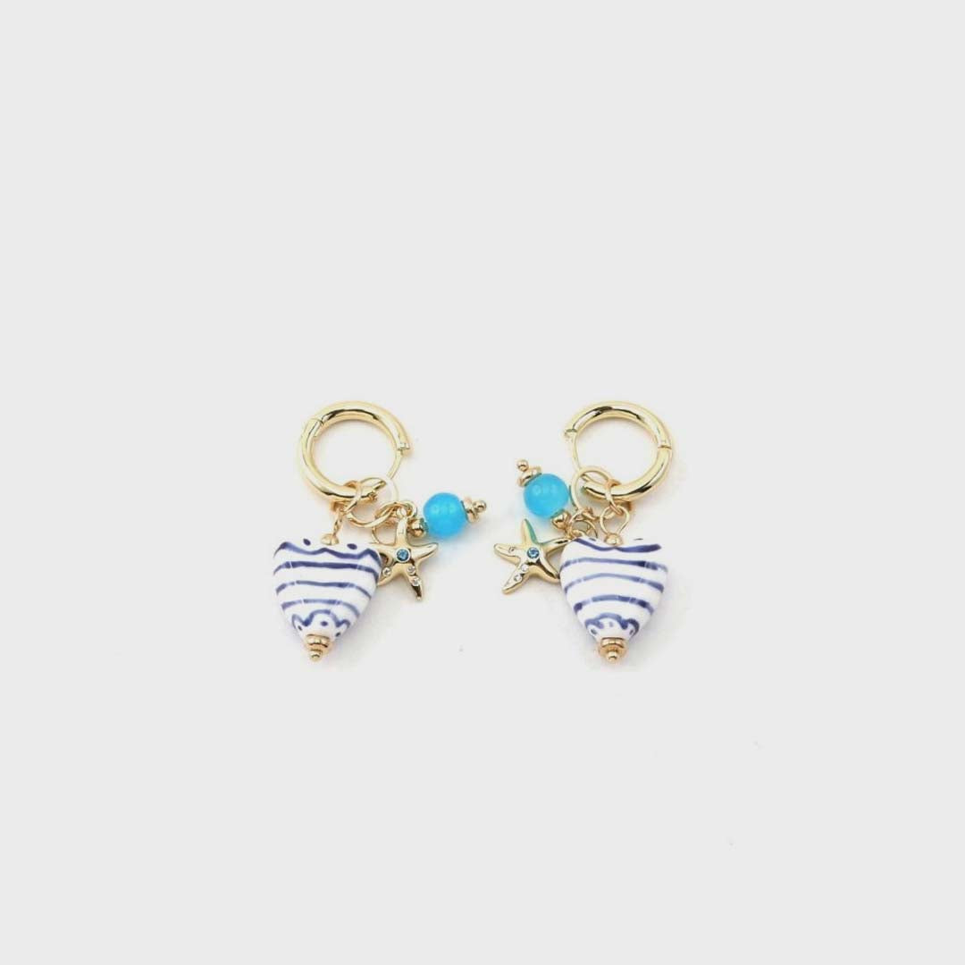 Heart Huggie | Blue Stripe
