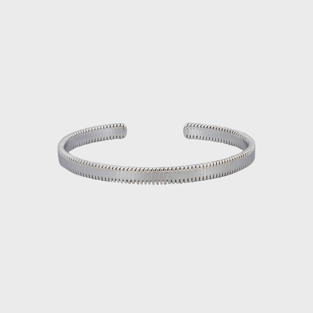 Mesh Cuff Bangle | Silver