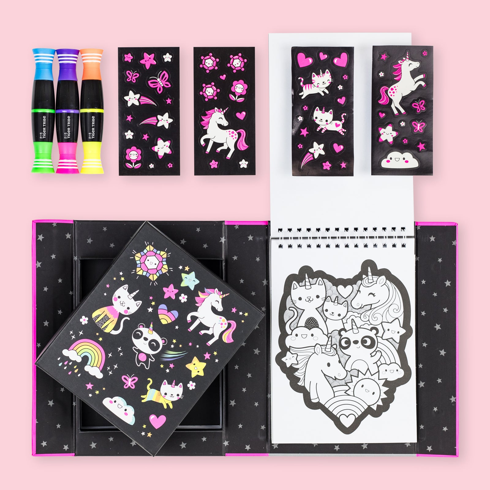 NEON COLOURING SET |  UNICORNS AND FRIENDS