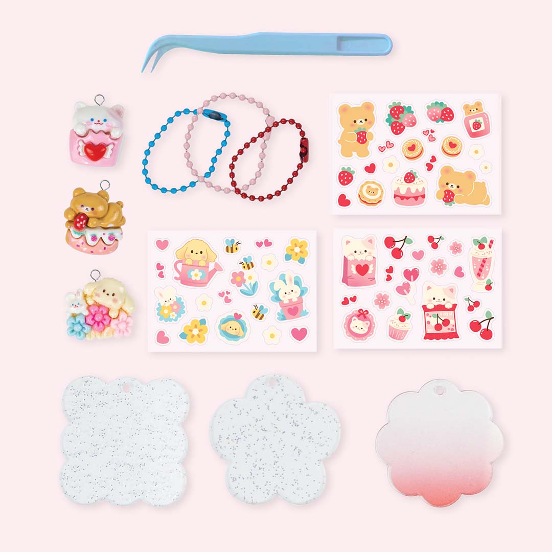 Glitter Goo Bag Charms | Kawaii Sticker Craft