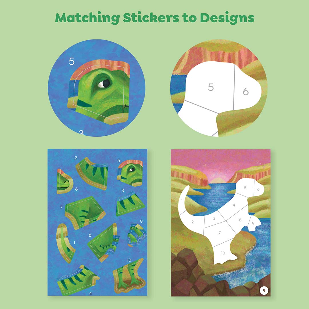 Sticker By Numbers | Dinosaurs