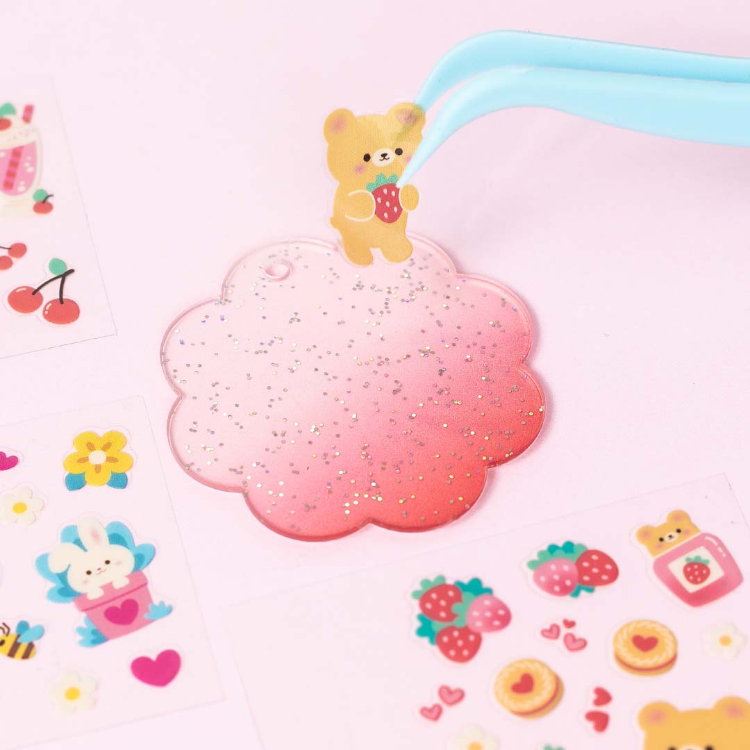 Glitter Goo Bag Charms | Kawaii Sticker Craft