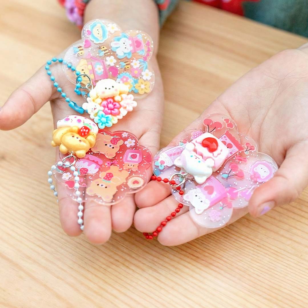 Glitter Goo Bag Charms | Kawaii Sticker Craft