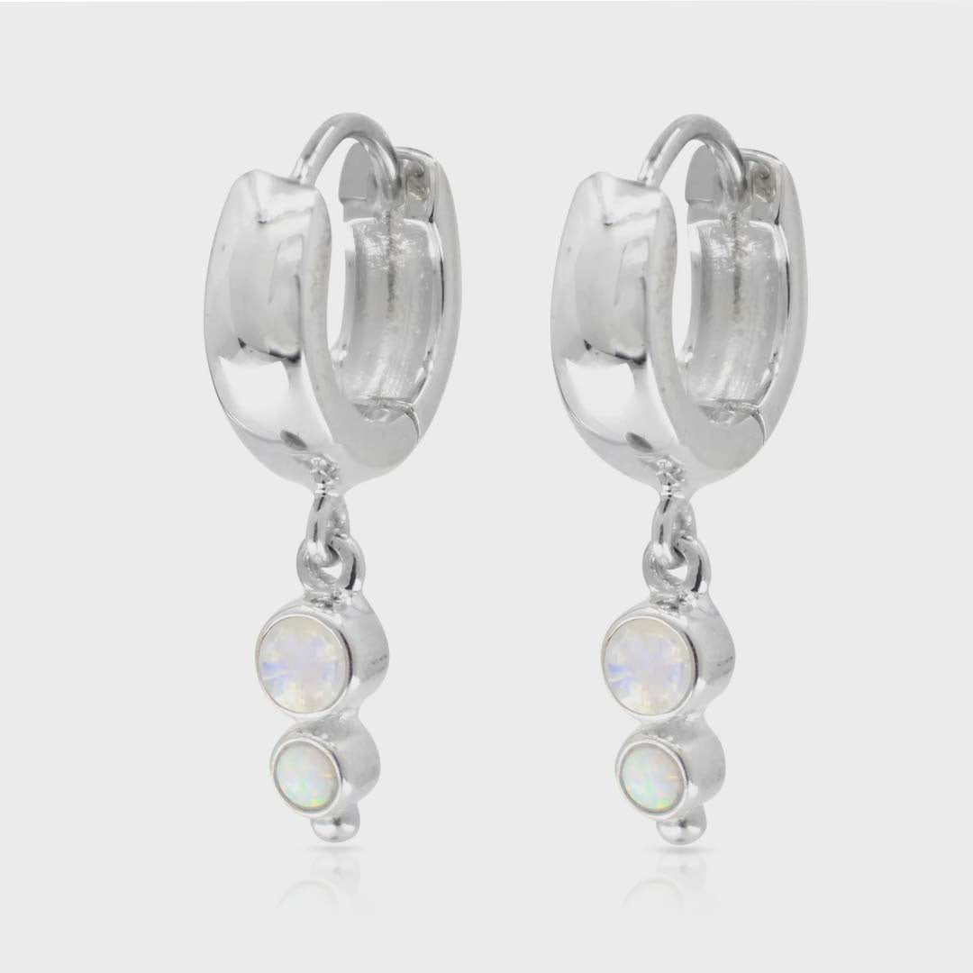 CORA OPAL MOONSTONE SILVER HUGGIES