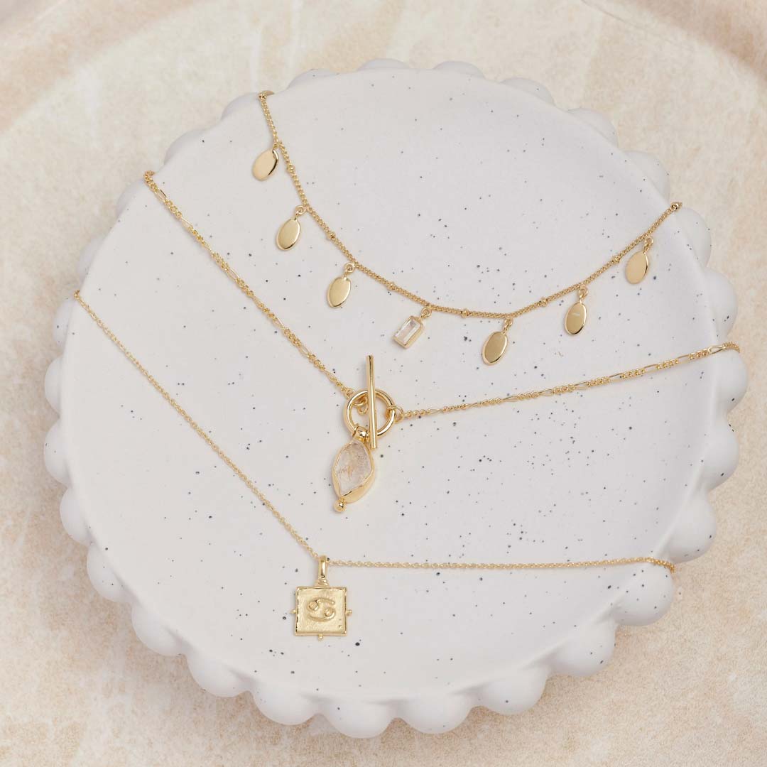 PETAL MOONSTONE GOLD NECKLACE