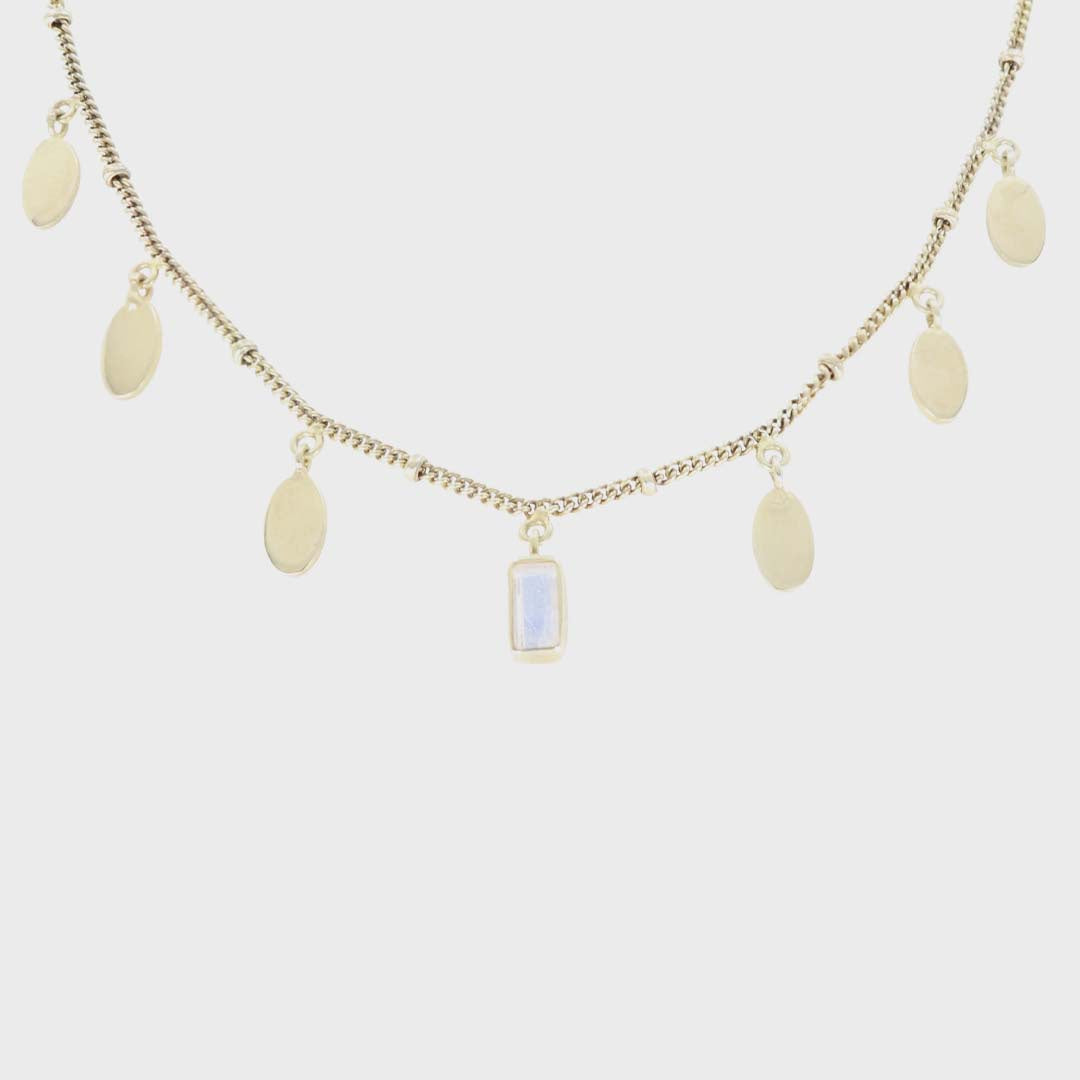 PETAL MOONSTONE GOLD NECKLACE