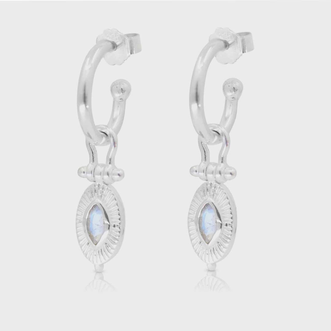 RADIANCE MOONSTONE SILVER HOOPS