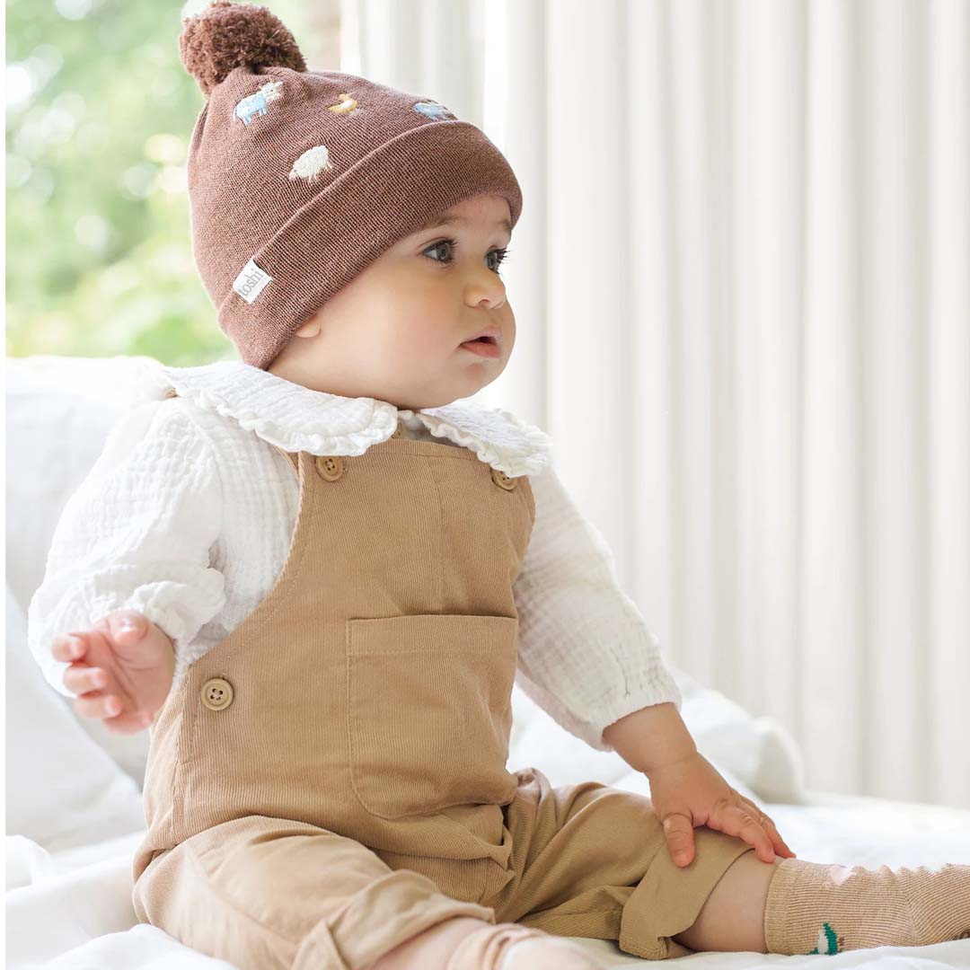 Quincy Baby Corduroy Overalls | Driftwood